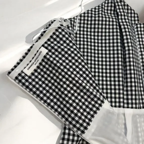 Amanda Uprichard Cherri Jane Jumpsuit Strapless Belted Black Gingham Large NWT - Picture 3 of 12